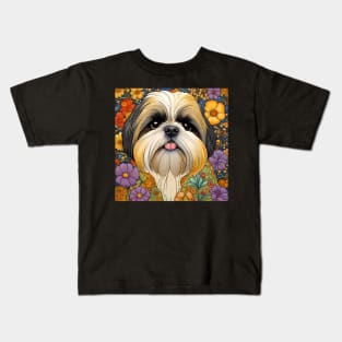 Shih Tzu Dog Lover Design Cute Puppy Kids T-Shirt